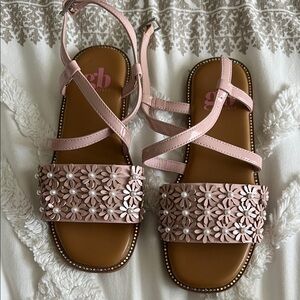 GB Girls Pink Floral Sandals